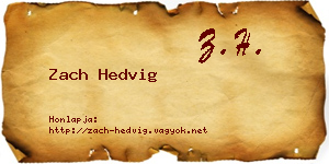 Zach Hedvig névjegykártya